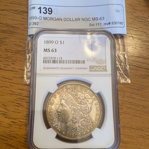 1899-O Morgan silver dollar graded MS-63 free shipping!!!!